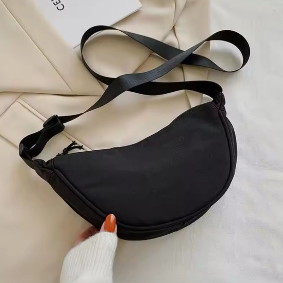 Crossbody Bag Hobo Sling Crescent Bag for Women Black Travel Bag - Picture 2 of 8